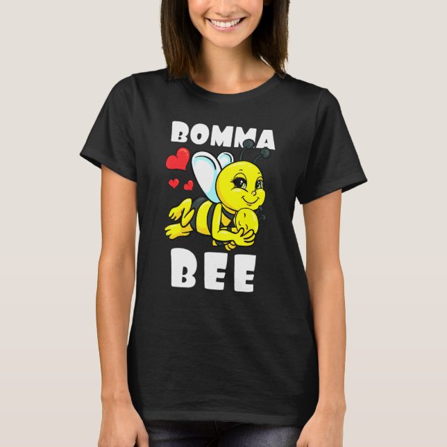 Bomma Bee Matching Family Outfit Baby-meddelande T Shirt (Framsida)