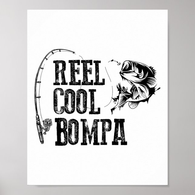 Bompa Fiskespö Cool Bompa Roligt Present  Poster (Framsidan)