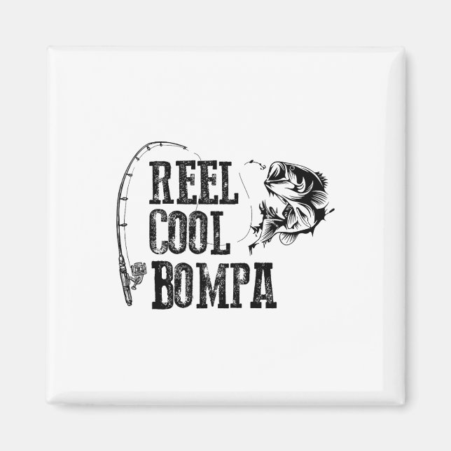 Bompa Fiskrulle Cool Bompa Roligt Present  Magnet (Framsidan)