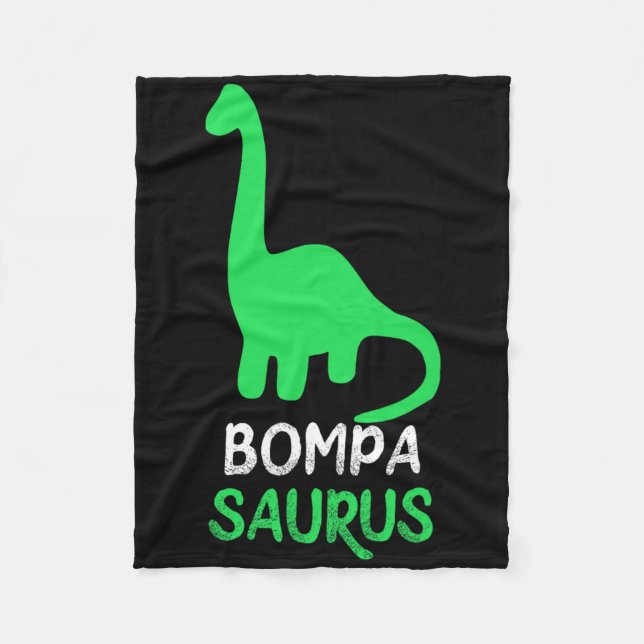 Bompa-saurus Rollig Dino Dinosaurie Bompasaurus  Fleecefilt (Framsidan)