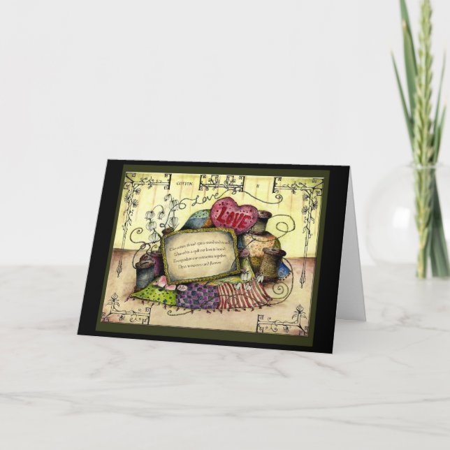 Bomull 2:a års bröllopsdag presentkort kort (Framsida)