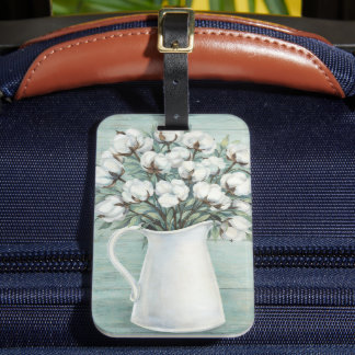 Bomull Blommor Farmhouse Bagage Tag Bagagebricka