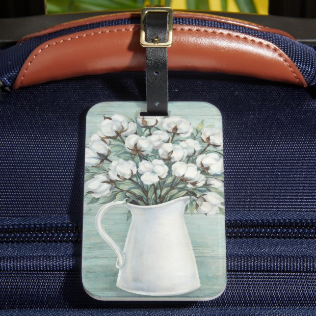 Bomull Blommor Farmhouse Bagage Tag Bagagebricka (Framsida Insitu 2)