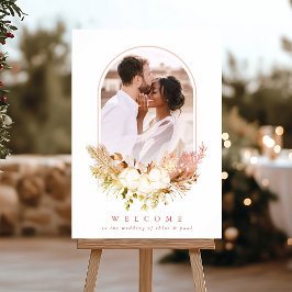 Bomull Blomsterbukett Foto Höst Bröllop Välkommen Poster