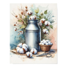 Bomull Bouquet i Mjölk Can