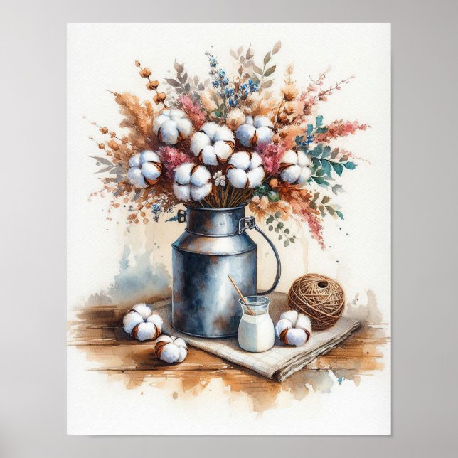 Bomull Bouquet i Mjölk Kan 2 Poster (Framsidan)