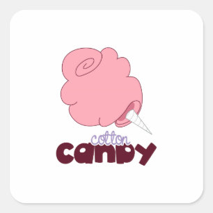 Bomull Candy Fyrkantigt Klistermärke