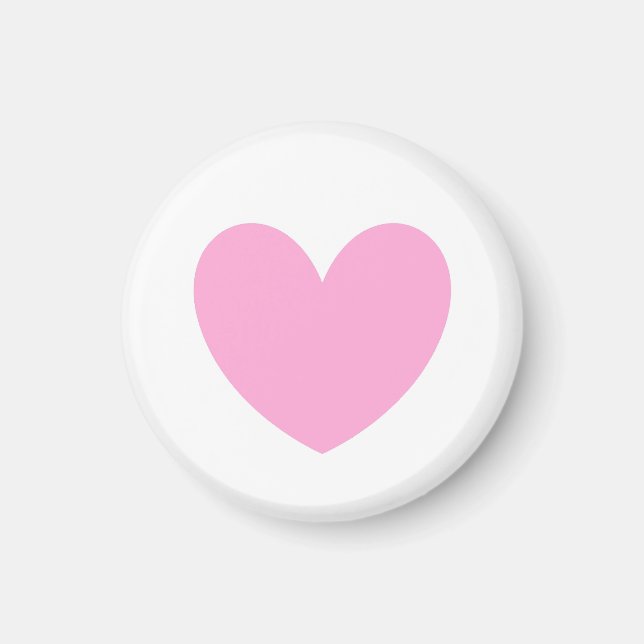 Bomull Candy Rosa polka-hjärtan på vitt Magnet (Framsidan)