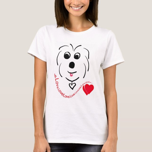 Bomull de Tulear Älska T-shirt (Framsida)