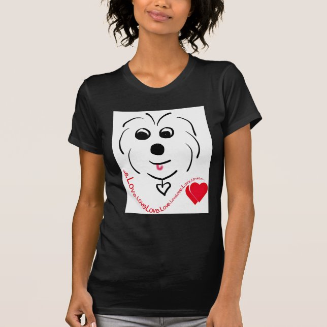 Bomull de Tulear Älska T-shirt (Framsida)