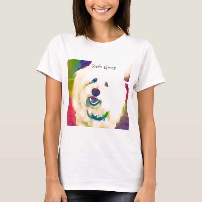 Bomull de Tulear Groovy Feelin' T-shirt (Framsida)