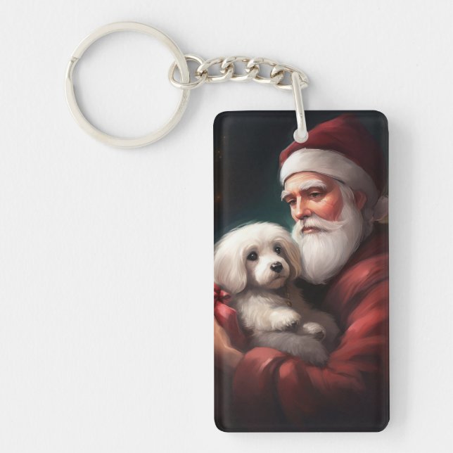 Bomull De Tulear Med Tomte Jul (Framsidan)