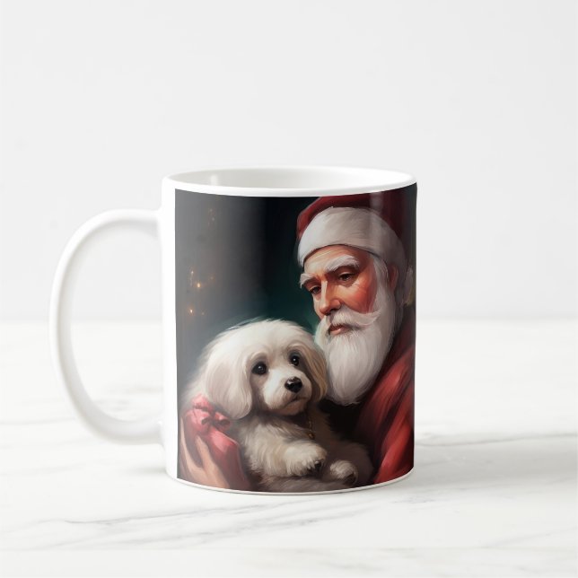 Bomull De Tulear Med Tomte Jul Kaffemugg (Vänster)