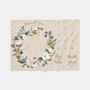 Bomull Eucalyptus Utandning månatlig milsten Baby Fleecefilt