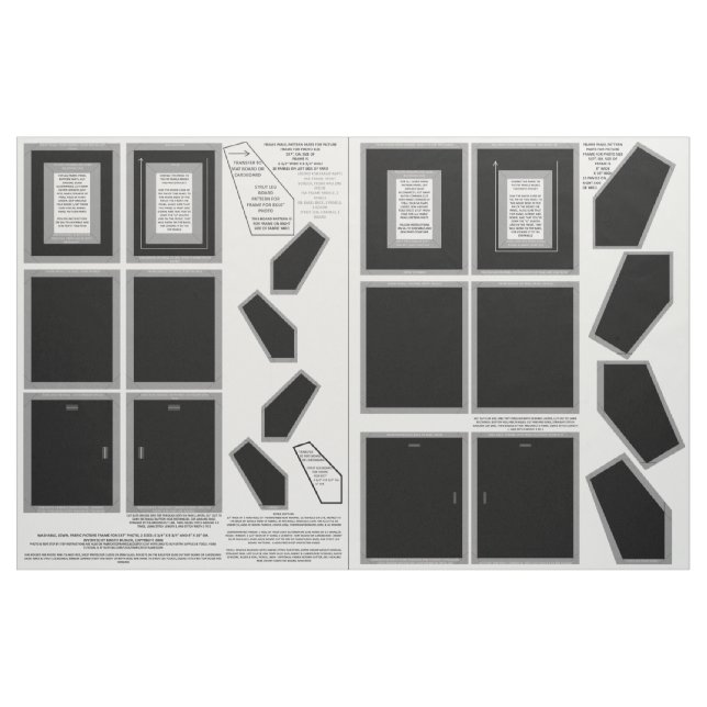 Bomull Fabric 2 Black Foto ramar 5x7 sew mönster Tyg (Yard)