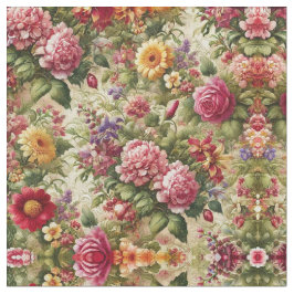 Bomull Fabric - A Yard Blommigt Elegance Tyg