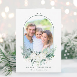 Bomull Flower Arched Ram Photo jul Julkort