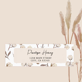 Bomull Grey Watercolor Modern Rosa Return Returadress Etikett