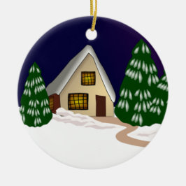 Bomull i Snö & Träd Julgransprydnad Keramik