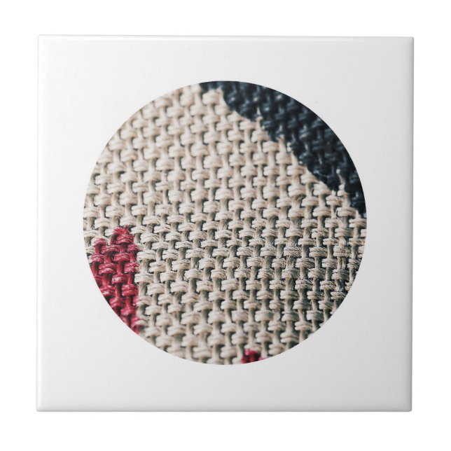 Bomull Lin Yta Struktur Kakelplatta (Framsidan)