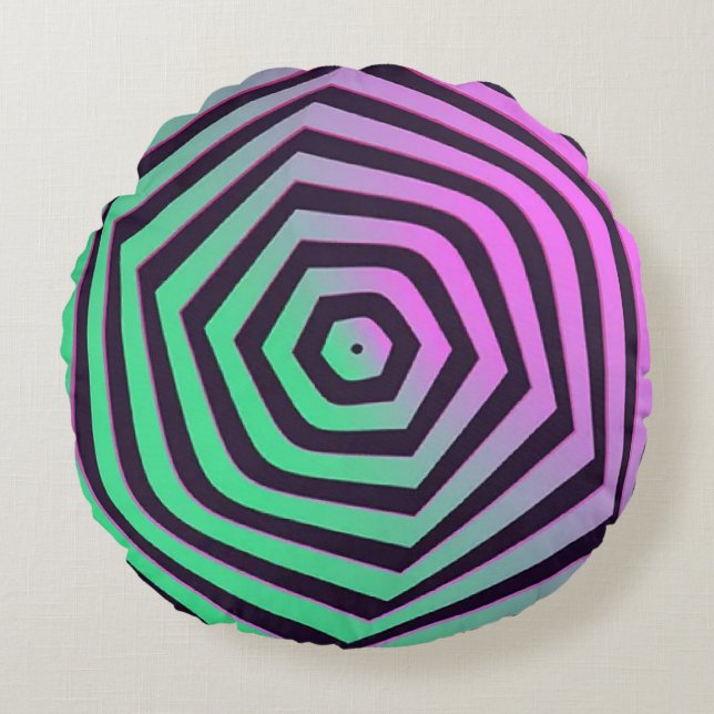 Bomull med dynamisk Abstrakt Rund Kudde (Framsidan)