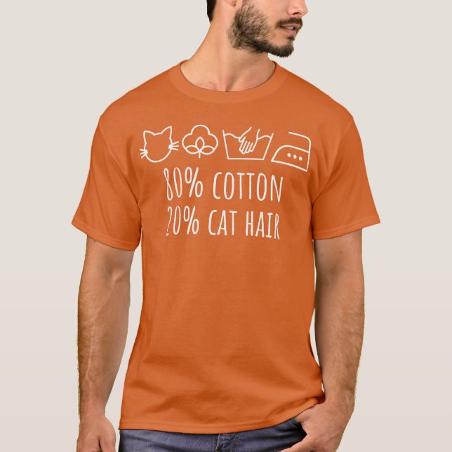 Bomull och katt Hair Funny Cat T Shirt (Framsida)