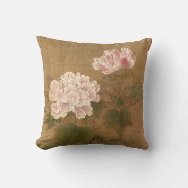 Bomull Ro Blommars Antique Oriental Chinese Art Kudde (Framsida)