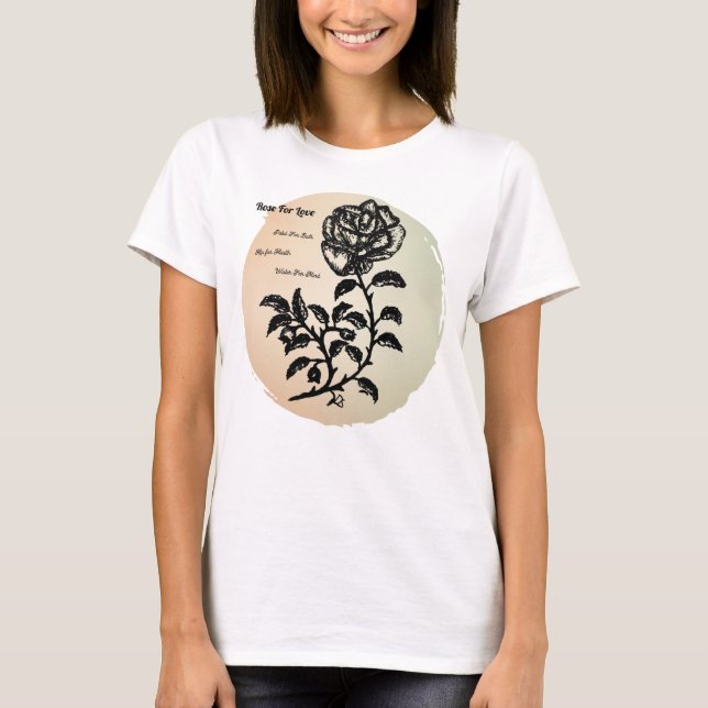 Bomull Ro i Kärlek på persikor T Shirt (Framsida)