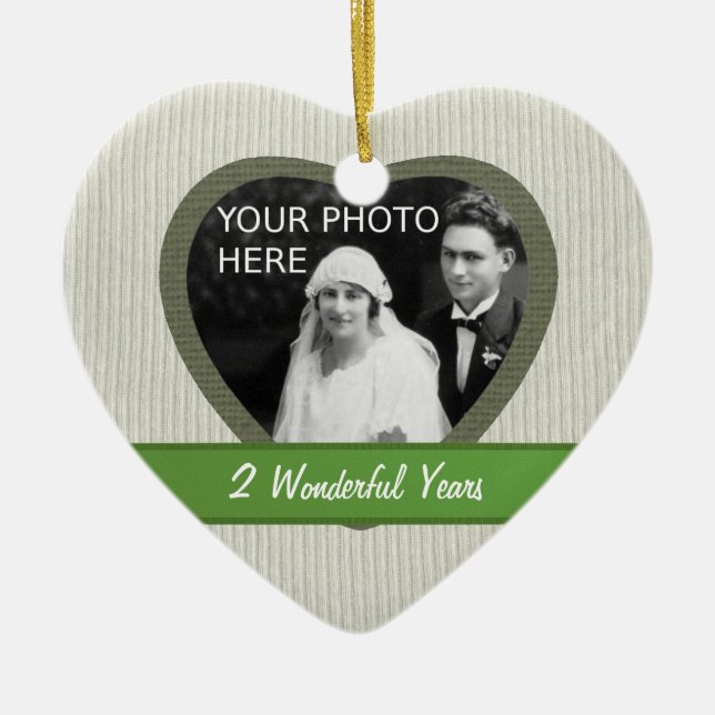 "Bomull" Se andra Bröllop-årsdagen Julgransprydnad Keramik (Framsidan)