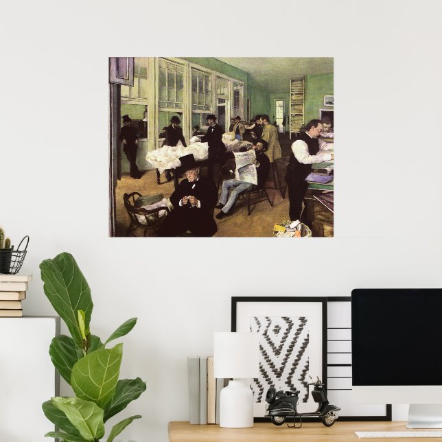 Bomullmarknad i New Orleans av Edgar Degas Poster (Hemmakontoret)