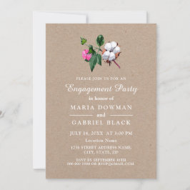 Bomullsblomma. Rustik botanisk Förlovning, del Inbjudningar