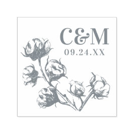 Bomullsbrytning, Bröllop spara datum Monogram Självfärgande Stämpel