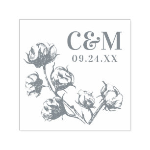 Bomullsbrytning, Bröllop spara datum Monogram Självfärgande Stämpel