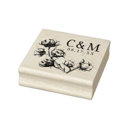 Bomullsbrytning, Bröllop spara datum Monogram Stämpel