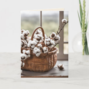 Bomullsbunt i Wicker Basket Kort