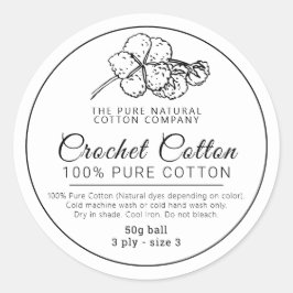 Bomullsgarn, bomullstråd, produkt av bomullstråd runt klistermärke