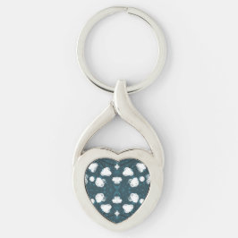 Bomullsgem Twisted Heart Silverfärgad Nyckelring