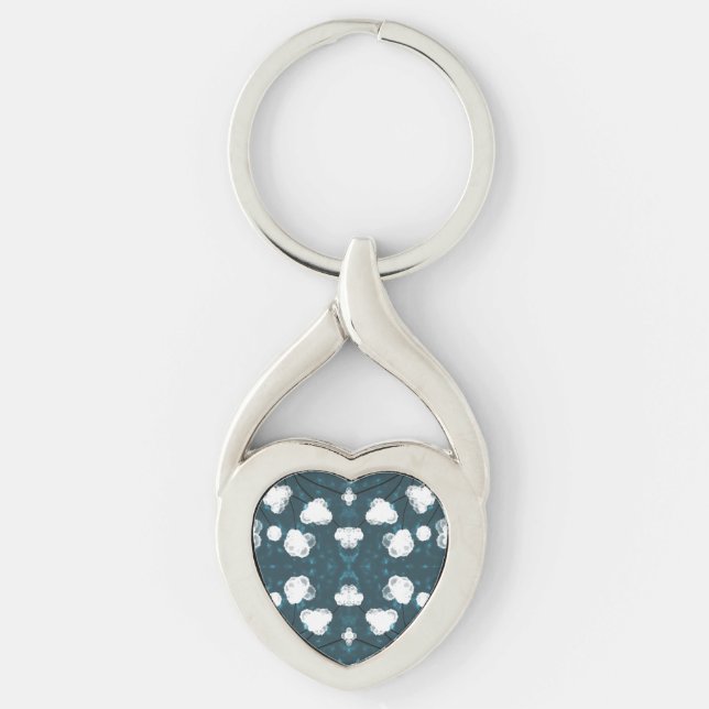 Bomullsgem Twisted Heart Silverfärgad Nyckelring (Framsidan)