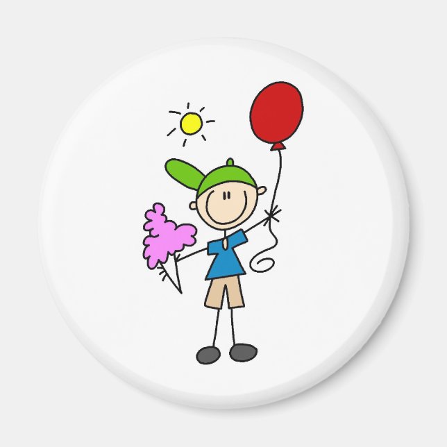 Bomullsgodis och ballonger på mässor magnet (Framsidan)