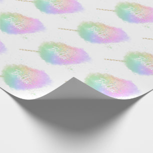 Bomullsgodis regnbåge glitter söta presentpapper