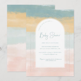 Bomullskandis Himmel | Regnbåge Baby Shower Inbjudningar