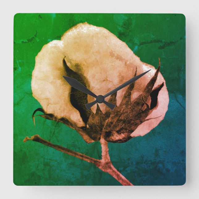 Bomullssladd 10,75-tums fyrkantig akrylväggslås klocka (Framsida)