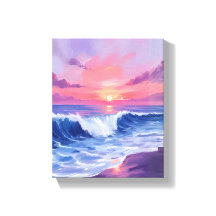 Bomullssnöckevik | Rosa hav Vattenfärg Målad