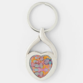 Bomullssocker Mirage Twisted Heart Silverfärgad Nyckelring