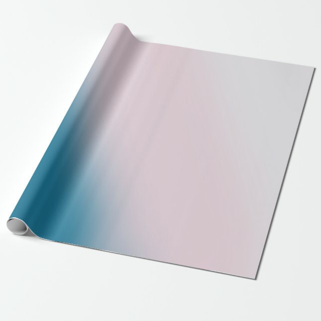 Bomullssocker Rosa och Blå Gradient Mjuk Drömmig Presentpapper (Utrullad)