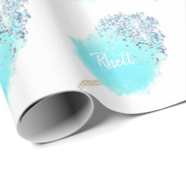 Bomullssocker söt blå glitter look presentpapper