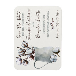 Bomullsstammar i Pitcher Bröllop spara datum Magnet