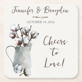 Bomullsstenar med vattenfärg i Grått Pitcher Bröll Underlägg Papper Kvadrat