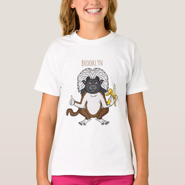 Bomullstoppa tamarin apa serieillustration  t shirt (Framsida)