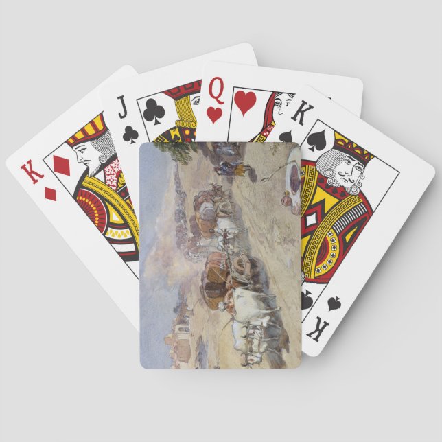 Bomullstransport, Indien, 1862 (över rita w/c Spelkort (Baksidan)